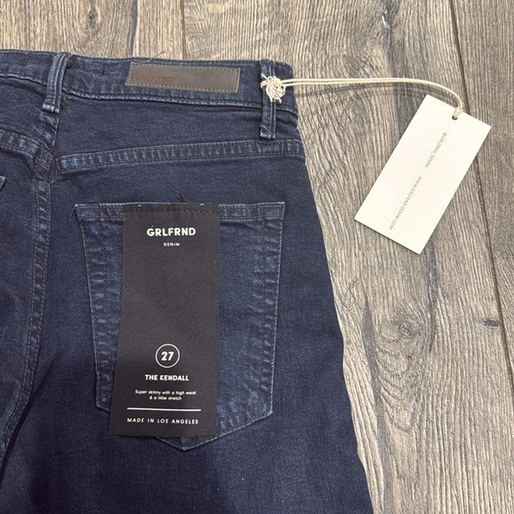 NEW • GRLFRND • Kendall Super High Rise Skinny Don’t Lose Me Dark Blue 27 - Picture 5 of 6